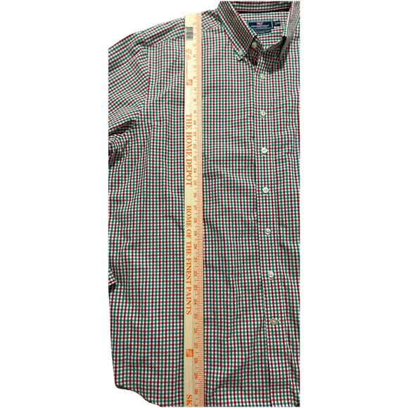 Vineyard Vines Slim Fit Tucker Men's XXL Red & Green Plaid Dress Shirt Christmas - Picture 4 of 8
